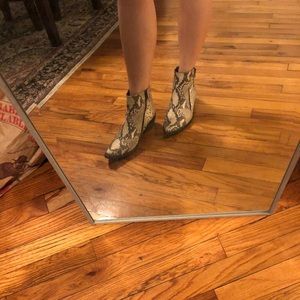 *SOLD*Free People Leather Snake Skin Print Booties